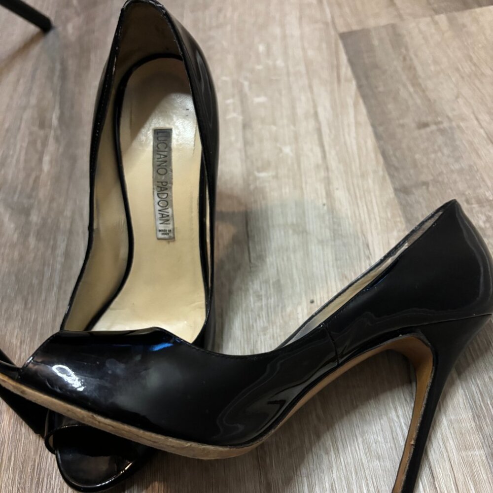 LUCIANO PADOVAN Peep toe Black Heel Shoes - Picture 5 of 5